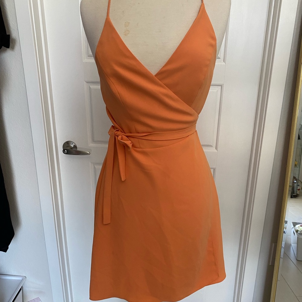 Amanda Uprichard Orange Wrap Dress